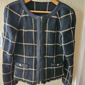 Chanel Black and Gold Tweed Jacket